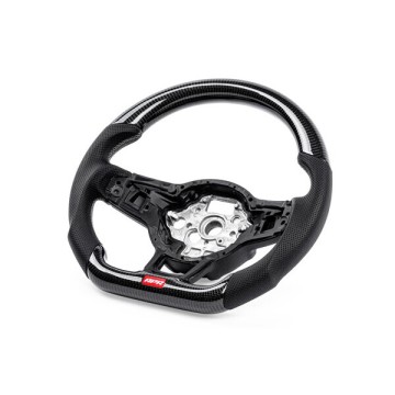 STEERING WHEEL, SILVER STITCHING, PADDLE