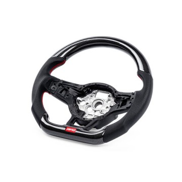 STEERING WHEEL, RED STITCHING, NON-PADDL