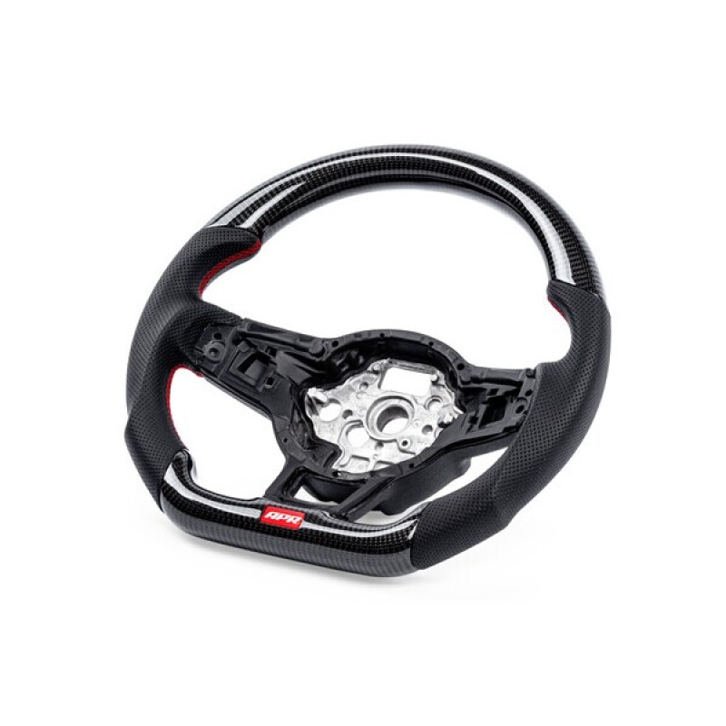 STEERING WHEEL, RED STITCHING, NON-PADDL
