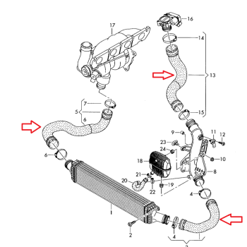 B8 A4/A5 2.0T Silicone Intercooler Hose kit