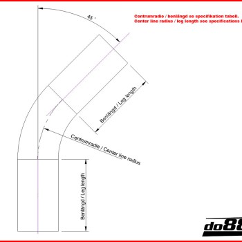 Aluminum pipe 45 degrees 0,875´´ (22mm)