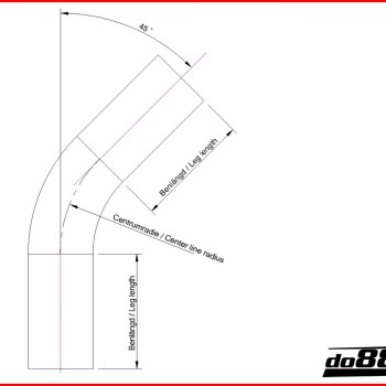 Aluminum pipe 45 degrees 1´´ (25mm)