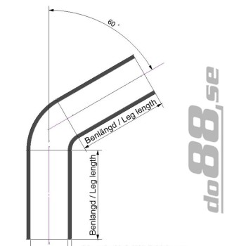 Silicone hose Blue 60 degrees 3´´ (76mm)