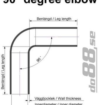 Silicone hose Blue 90 degrees long leg 1,625´´ (41mm)