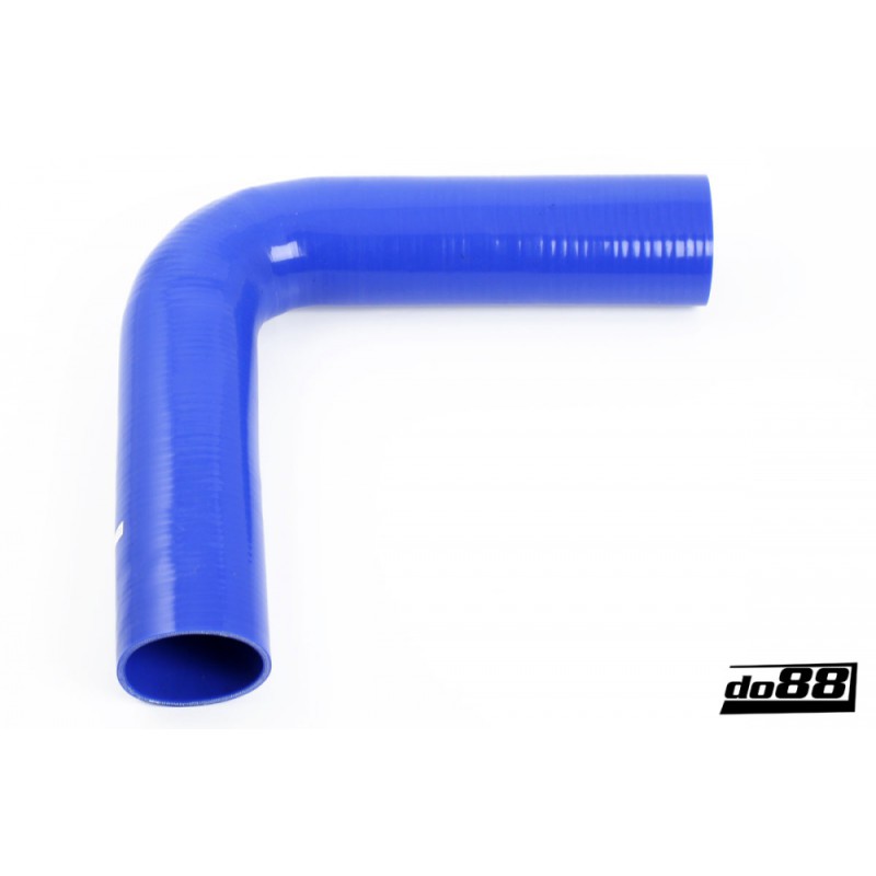 Silicone hose Blue 90 degrees long leg 2,75´´ (70mm)