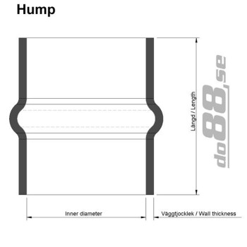 Silicone hose Blue Hump 3,25´´ (83mm)