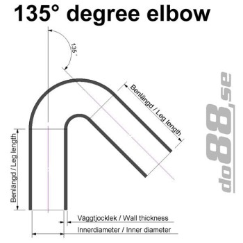 Silicone hose Red 135 degrees 3´´ (76mm)