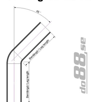 Silicone hose Red 45 degrees 3,5´´ (89mm)
