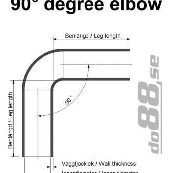 Silicone hose Red 90 degrees 1,5´´ (38mm)