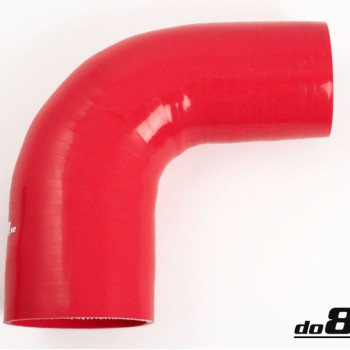 Silicone hose Red 90 degrees 3 - 3,5´´ (76 - 89mm)