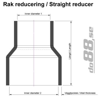 Silicone hose Red reducer 1 - 1,5´´ (25-38mm)