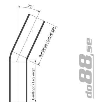 Silicone hose Black 25 degrees 2,126´´ (54mm)