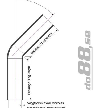 Silicone hose Black 25 degrees 1,375 - 2´´ (35-51mm)
