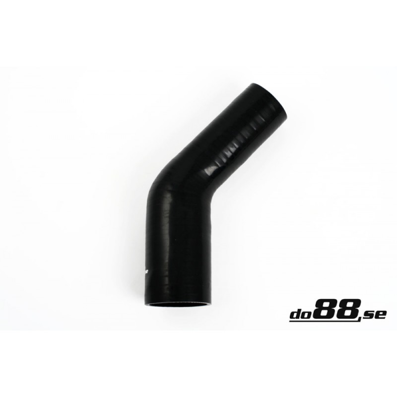 Silicone hose Black 45 degrees 1,75 - 2,5´´ (45-63mm)