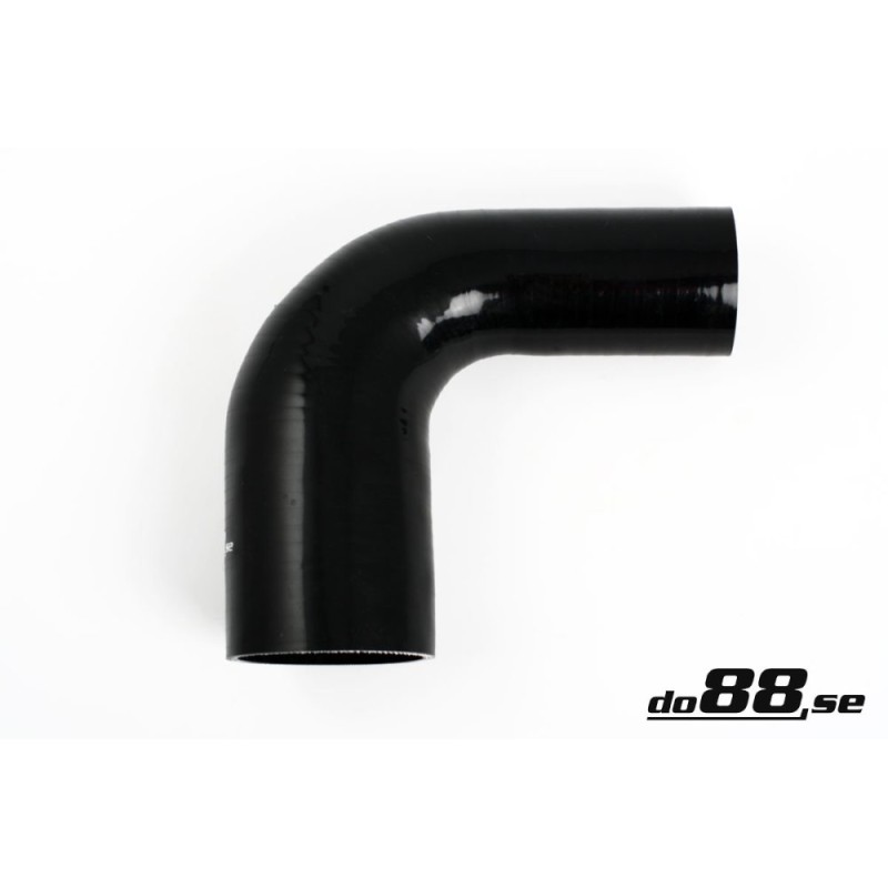 Silicone hose Black 90 degrees 2,5 - 3,25´´ (63-83mm)