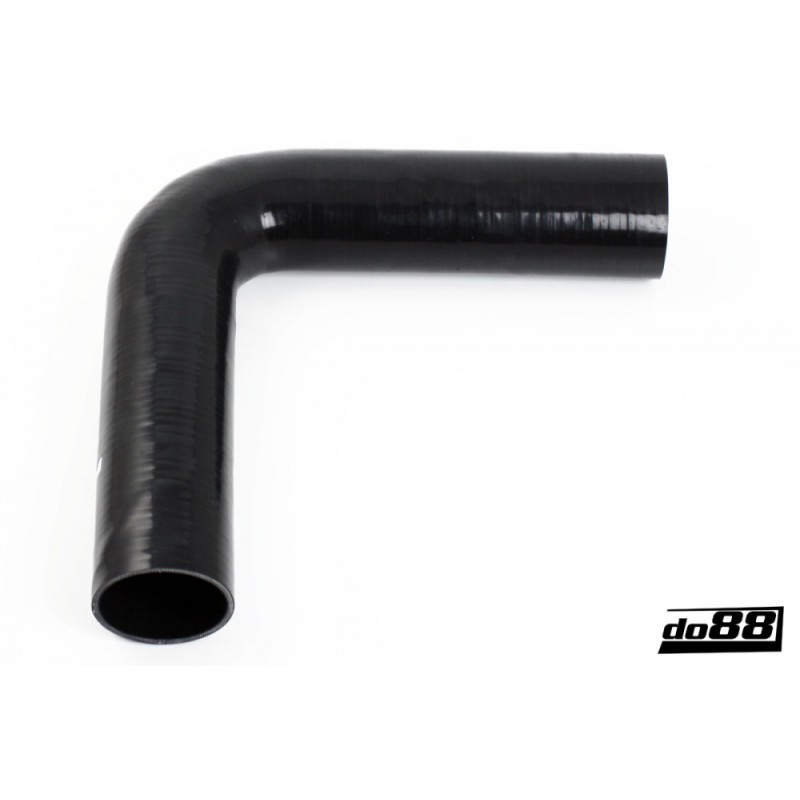 Silicone hose Black 90 degrees long leg 3´´ (76mm)