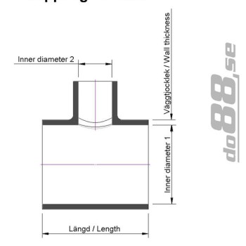 Silicone hose Blue T 2,125´´ + 1´´ (54+25mm)