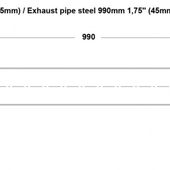 Exhaust pipe steel 990mm 1,75´´ (45mm)