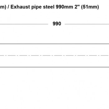 Exhaust pipe steel 990mm 2´´ (51mm)