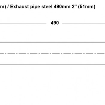 Exhaust pipe steel 490mm 2´´ (51mm)