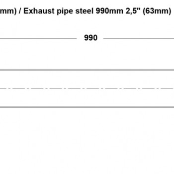 Exhaust pipe steel 990mm 2,5´´ (63mm)