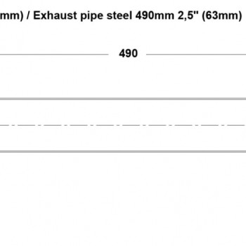 Exhaust pipe steel 490mm 2,5´´ (63mm)