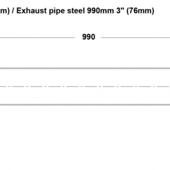 Exhaust pipe steel 990mm 3´´ (76mm)