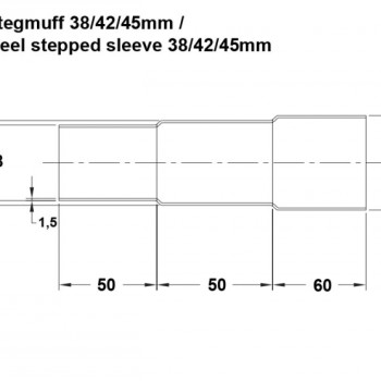 Exhaust pipe steel stegmuff 38/42/45mm