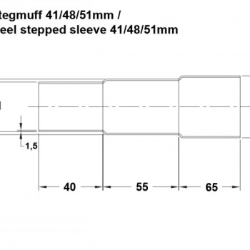 Exhaust pipe steel stegmuff 41/48/51mm