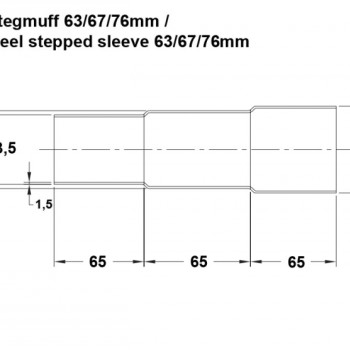 Exhaust pipe steel stegmuff 63/67/76mm