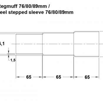 Exhaust pipe steel stegmuff 76/80/89mm