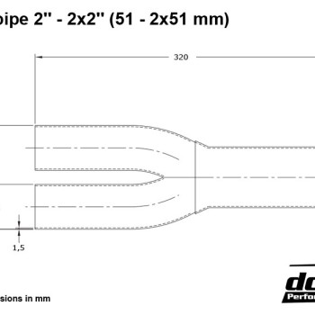 Y-pipe 2´´ - 2x2´´ (51 - 2x51mm)