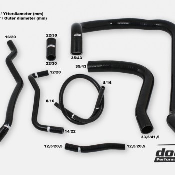 Volvo 740 760 780 940 960 D24 Radiator hoses Black