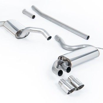 Audi Coupe UR Quattro 10V - Resonated (Quieter) Downpipe-Back Exhaust System with Polished OEM-Style Trims - Polished