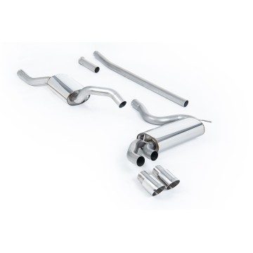 Audi Coupe UR Quattro 10V - Resonated (Quieter) Downpipe-Back Exhaust System with Polished OEM-Style Trims - Polished