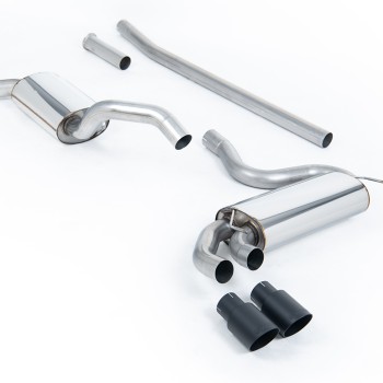 Audi Coupe UR Quattro 10V - Resonated (Quieter) Downpipe-Back Exhaust System with Cerakote Black OEM-Style Trims - Cerakote Black