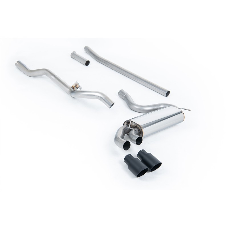 Audi Coupe UR Quattro 10V - Non-Resonated (Louder) Downpipe-Back Exhaust System with Cerakote Black OEM-Style Trims - Cerakote Black