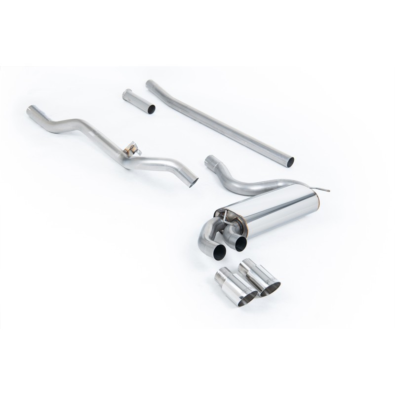 Audi Coupe UR Quattro 10V - Non-Resonated (Louder) Downpipe-Back Exhaust System with Polished OEM-Style Tips - Polished