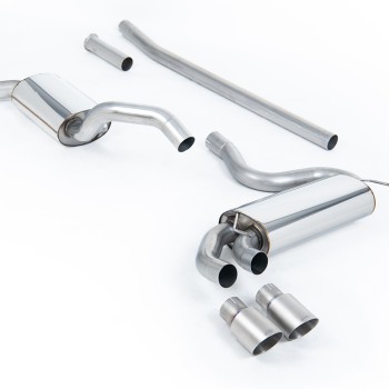Audi Coupe UR Quattro 10V - Resonated (Quieter) Downpipe-Back Exhaust System with Titanium OEM-Style Trims - Brushed Titanium