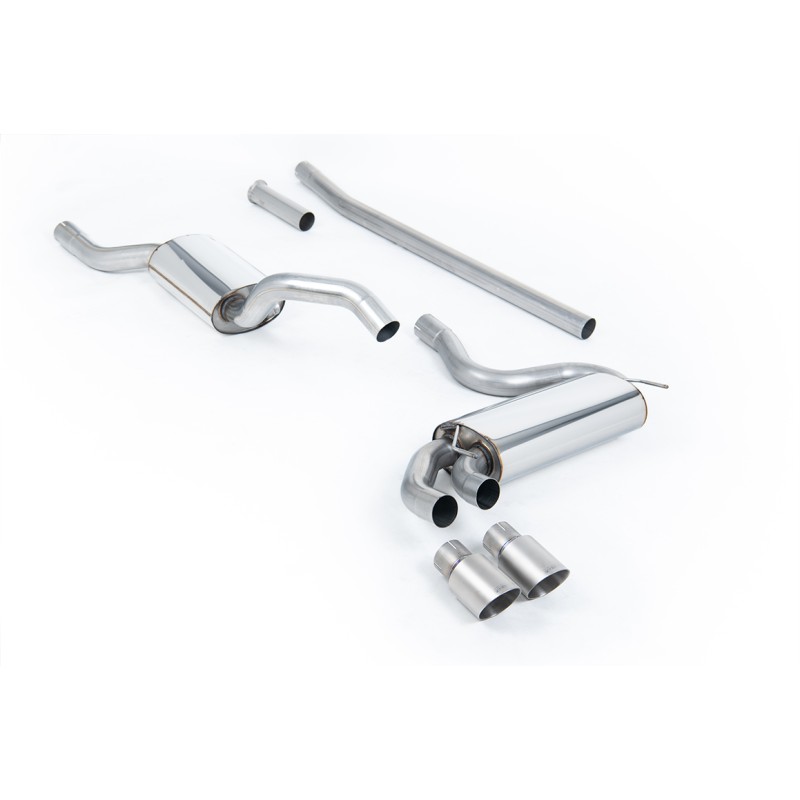 Audi Coupe UR Quattro 10V - Resonated (Quieter) Downpipe-Back Exhaust System with Titanium OEM-Style Trims - Brushed Titanium