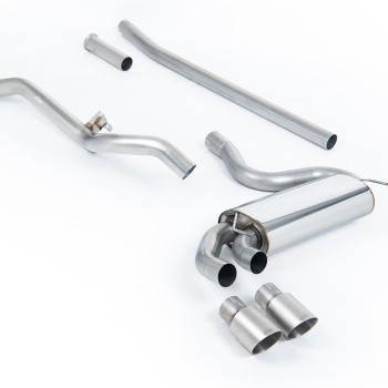 Audi Coupe UR Quattro 10V - Non-Resonated (Louder) Downpipe-Back Exhaust System with Titanium OEM-Style Tips - Brushed Titanium