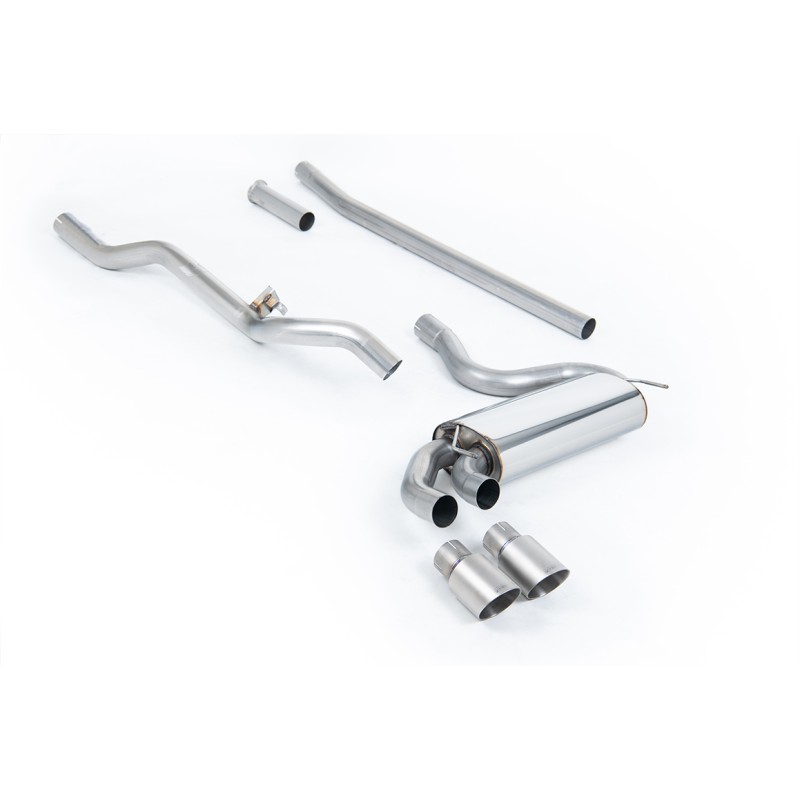 Audi Coupe UR Quattro 10V - Non-Resonated (Louder) Downpipe-Back Exhaust System with Titanium OEM-Style Tips - Brushed Titanium