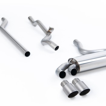 Audi Coupe UR Quattro 20V - Non-Resonated Downpipe-Back Exhaust System - Brushed Titanium