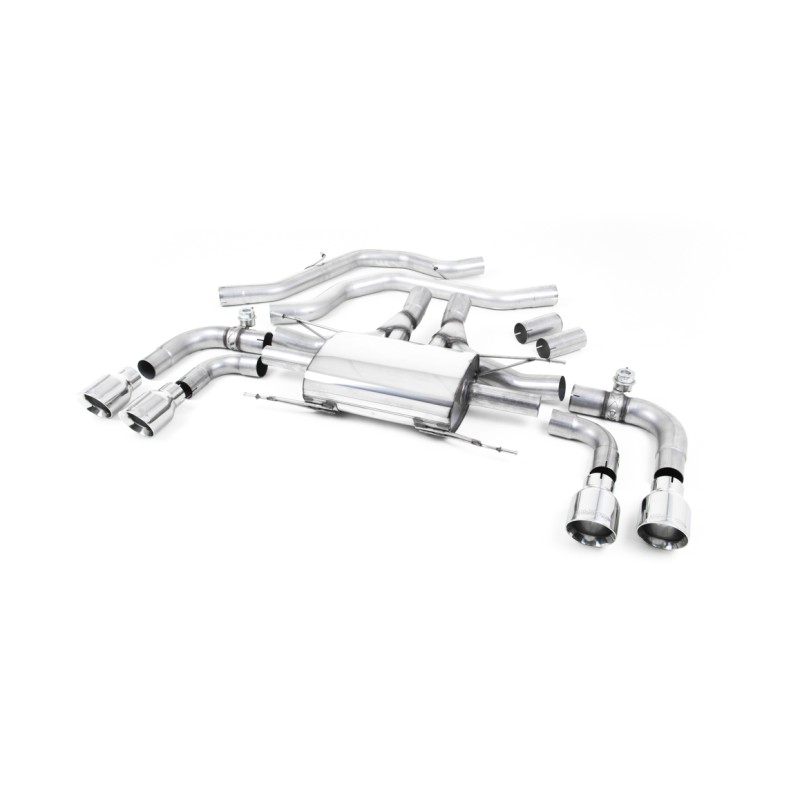 Alfa Romeo Giulia 2.9 V6 Quadrifoglio - Front Pipe-Back System with GT-100 Polished Trims - Valved - Polished