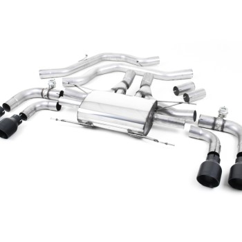 Alfa Romeo Giulia 2.9 V6 Quadrifoglio - Front Pipe-Back System with GT-100 Cerakote Trims - Valved - Cerakote Black