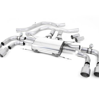 Alfa Romeo Giulia 2.9 V6 Quadrifoglio - Front Pipe-Back System with GT-100 Titanium Trims - Valved - Brushed Titanium