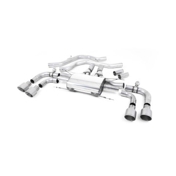 Alfa Romeo Giulia 2.9 V6 Quadrifoglio - Front Pipe-Back System with GT-100 Titanium Trims - Valved - Brushed Titanium