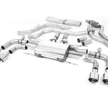 Alfa Romeo Giulia 2.9 V6 Quadrifoglio - Cat-Back Exhaust System with GT-100 Polished Trims - Valved - Polished