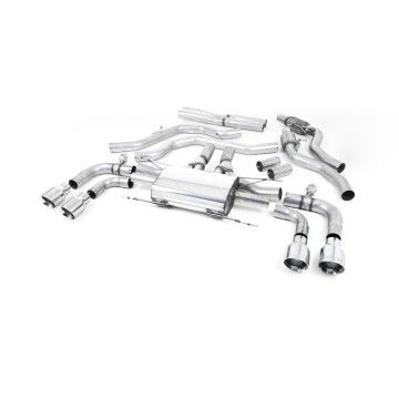 Alfa Romeo Giulia 2.9 V6 Quadrifoglio - Cat-Back Exhaust System with GT-100 Polished Trims - Valved - Polished