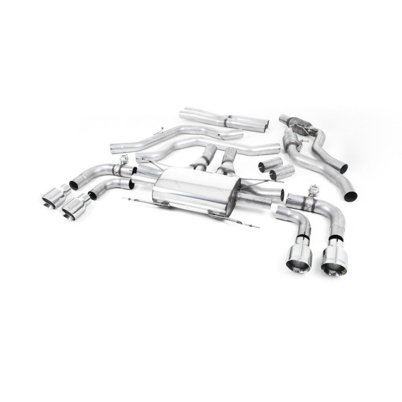 Alfa Romeo Giulia 2.9 V6 Quadrifoglio - Cat-Back Exhaust System with GT-100 Polished Trims - Valved - Polished